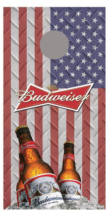 Budweiser Flag Bottle Design Version B corn hole board decal wrap