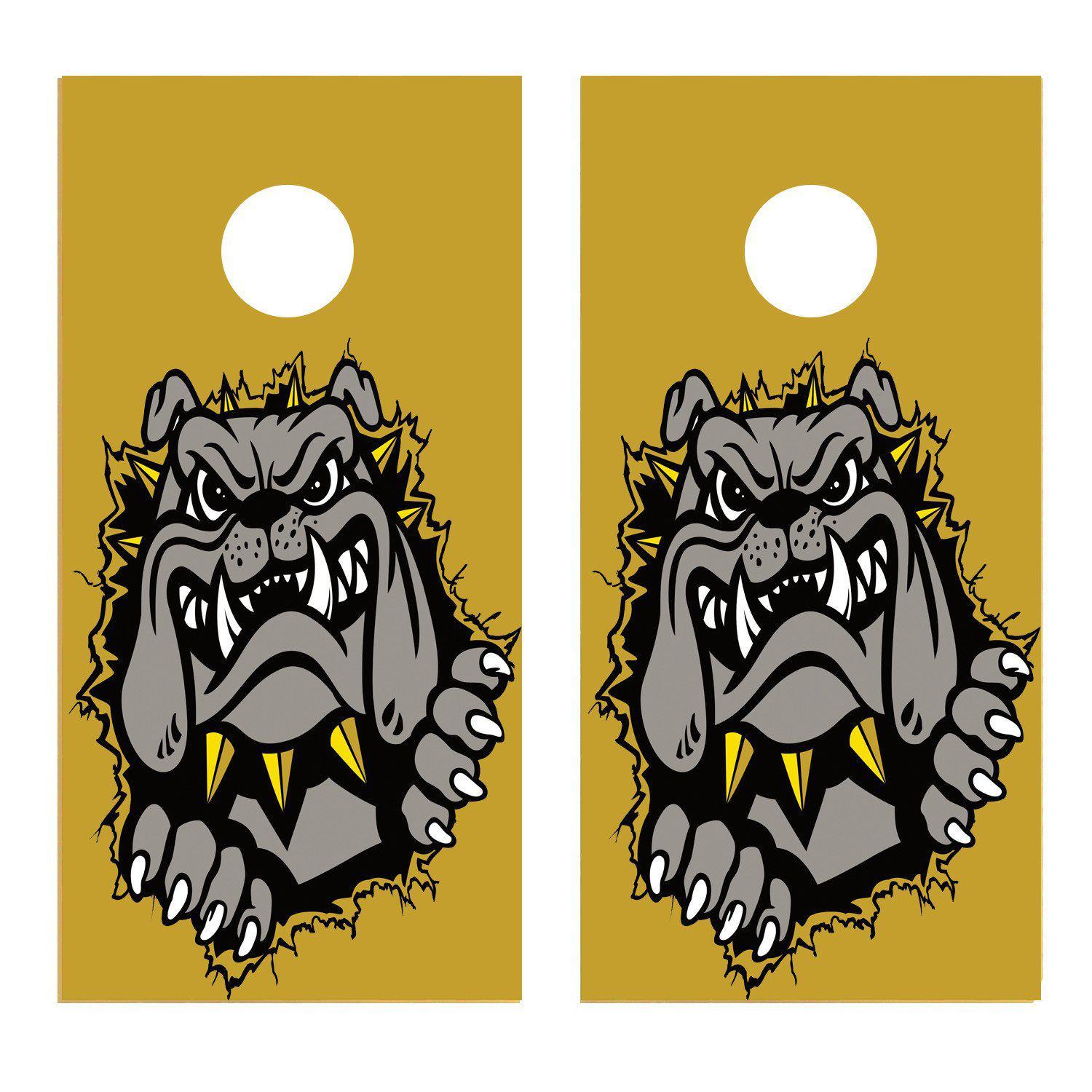 Bulldog Tear-out Corn hole wrap Board Decal Sticker