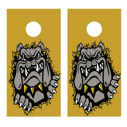 Bulldog Tear-out Corn hole wrap Board Decal Sticker