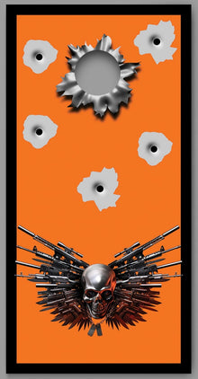 Bullet Hole Skull Design Cornhole Board Decal Wraps