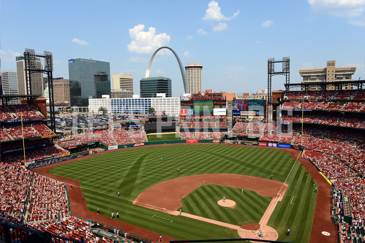 Busch Stadium Baseball Diamond St Louis Cardinal Wallpaper Proof