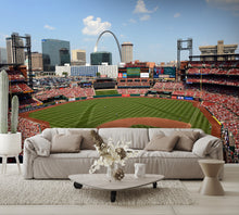 Busch Stadium Baseball Diamond St Louis Cardinal Wallpaper living room couch