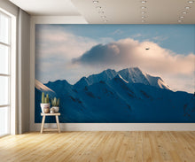 Bush Plane Flies Over Alaska Mountains Wall Mural