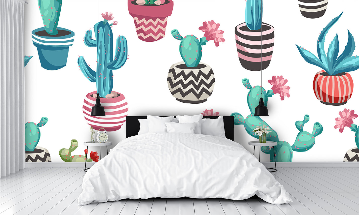 Cacti Flower Wall Mural