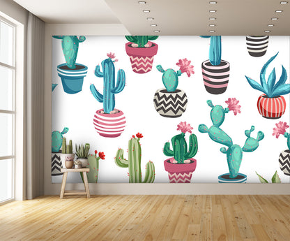 Cacti Flower Wall Mural