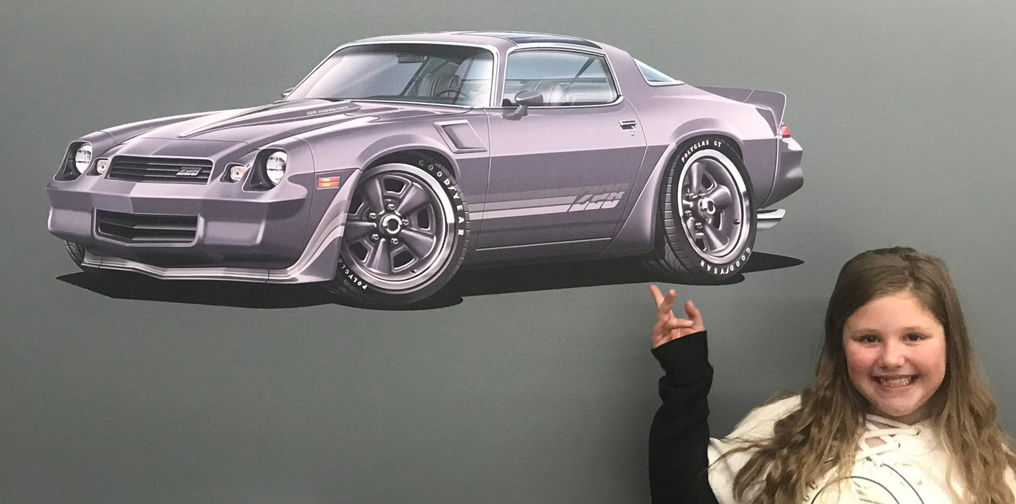 1981 Camaro T-Top Yellow Muscle Car Art Wall Decal