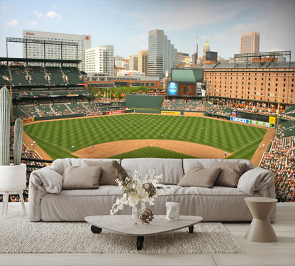 Camden Stadium Baseball Diamond Field Custom Designed Wallpaper