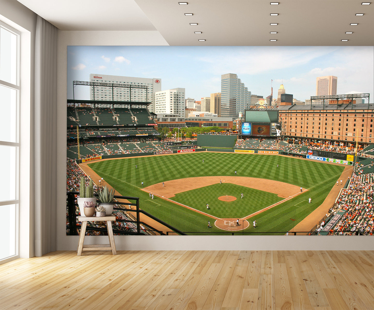 Camden Stadium Baseball Diamond Field Custom Designed Wallpaper