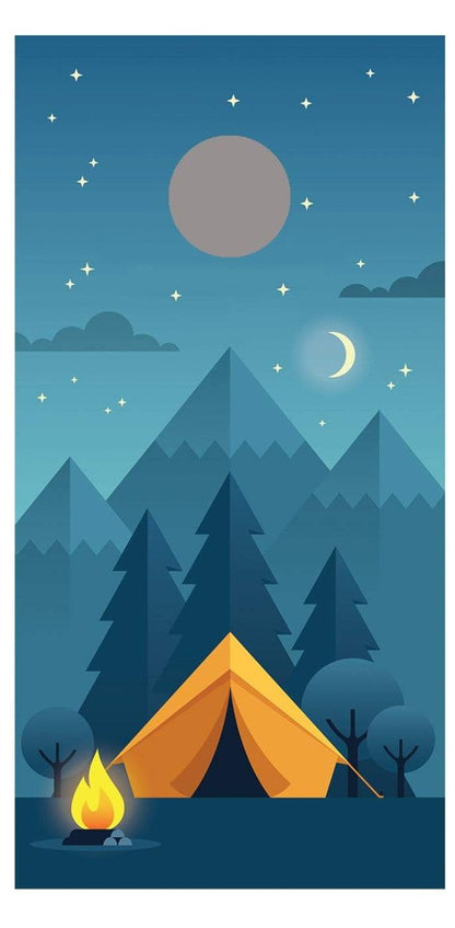 Camping Day and Night Corn Hole Board Decal Wrap