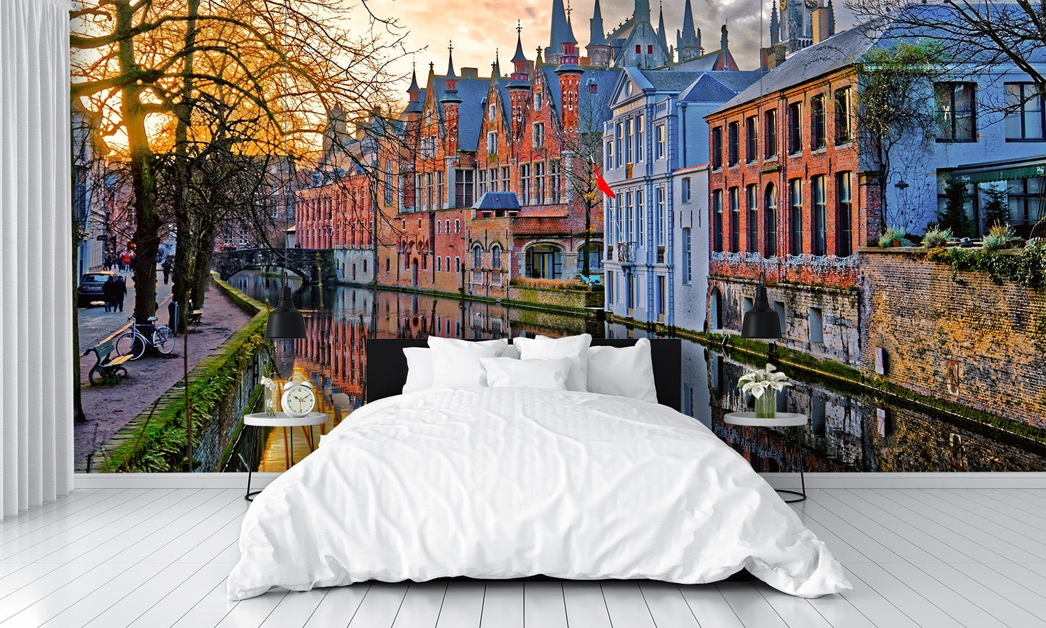 Canals of Bruges Belgium Wall Mural
