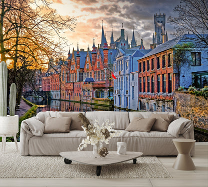 Canals of Bruges Belgium Wall Mural