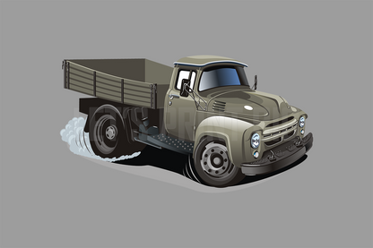 Car Art Cargo Truck 2 Cartoon Wall Decal