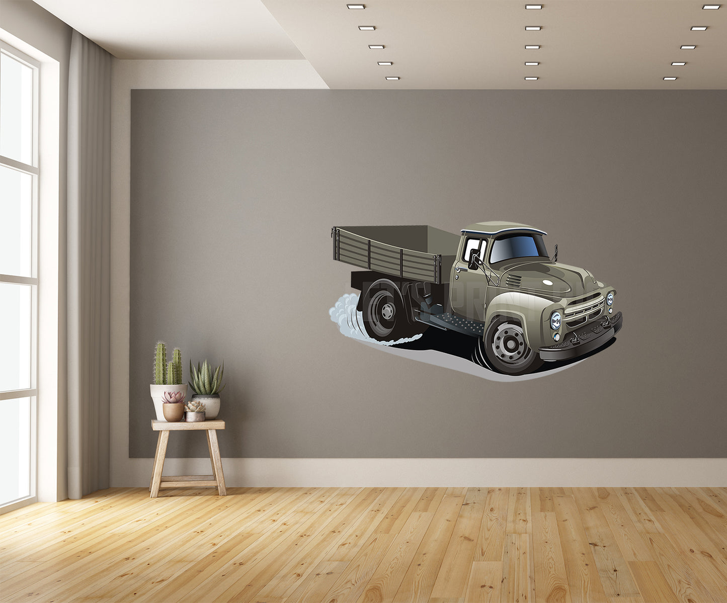 Car Art Cargo Truck 2 Cartoon Wall Decal