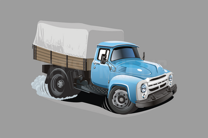 Car Art Cargo Truck Cartoon Wall Decal