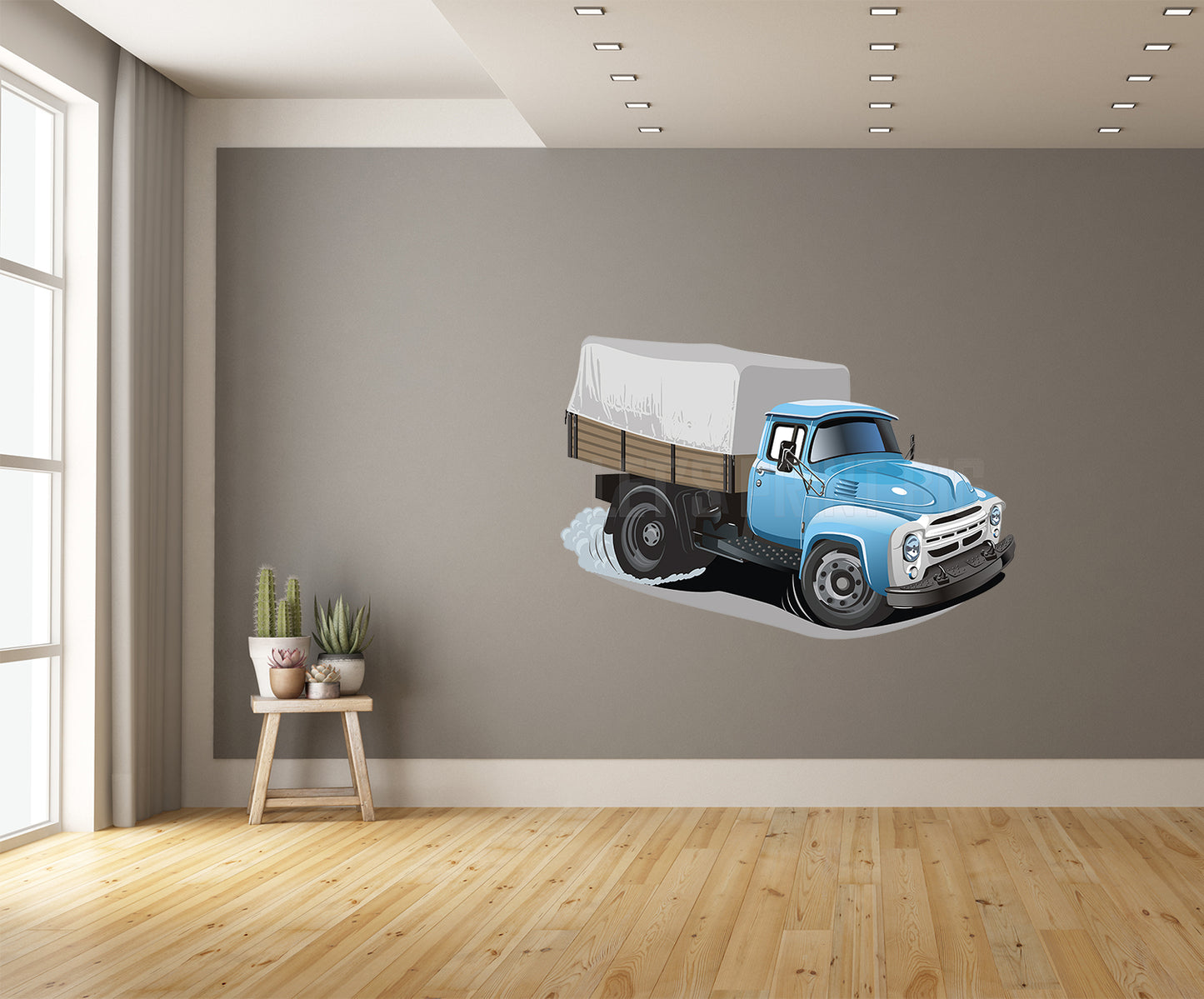 Car Art Cargo Truck Cartoon Wall Decal