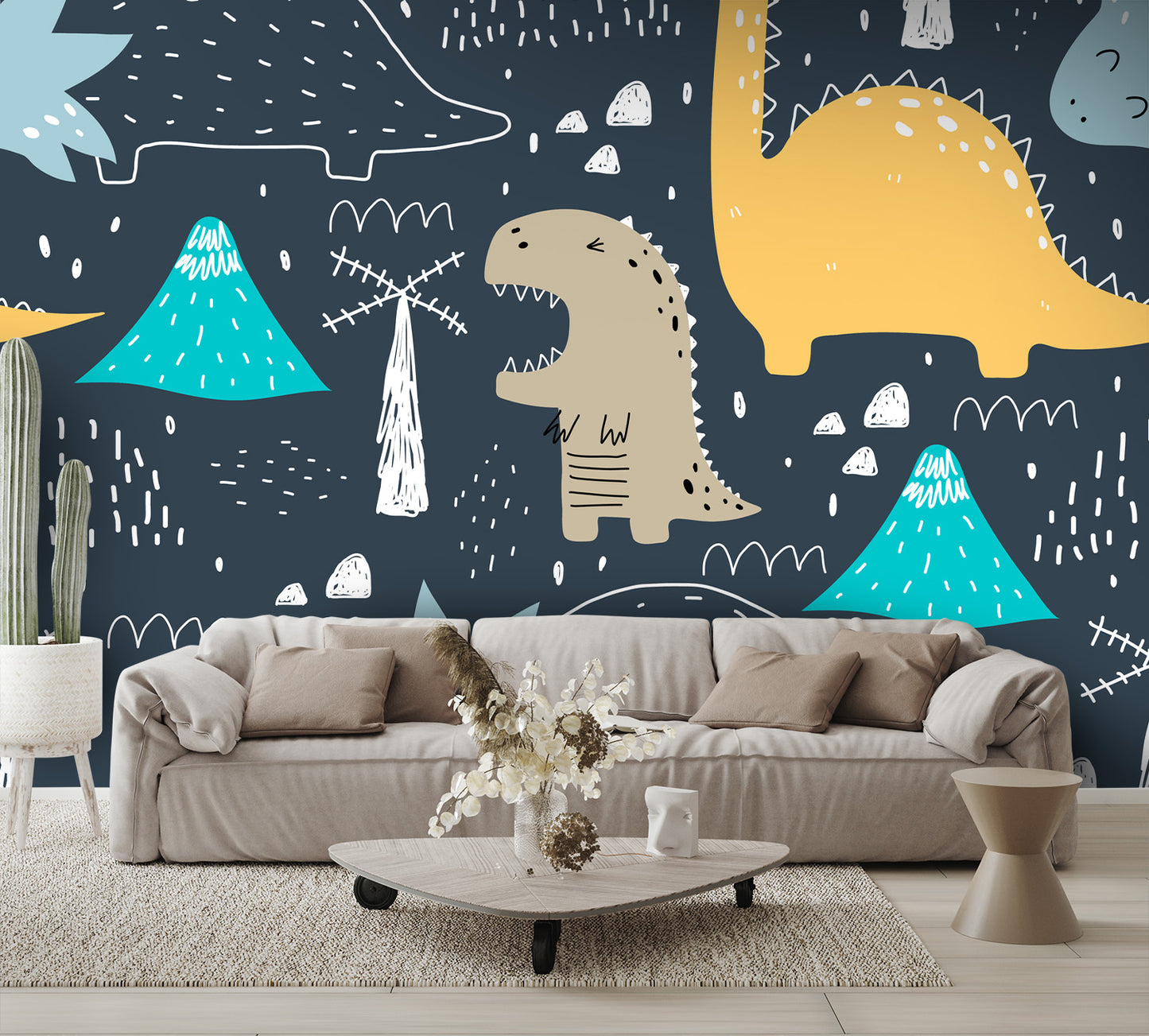 Cartoon Dinosaurs Wall Mural