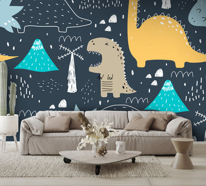 Cartoon Dinosaurs Wall Mural