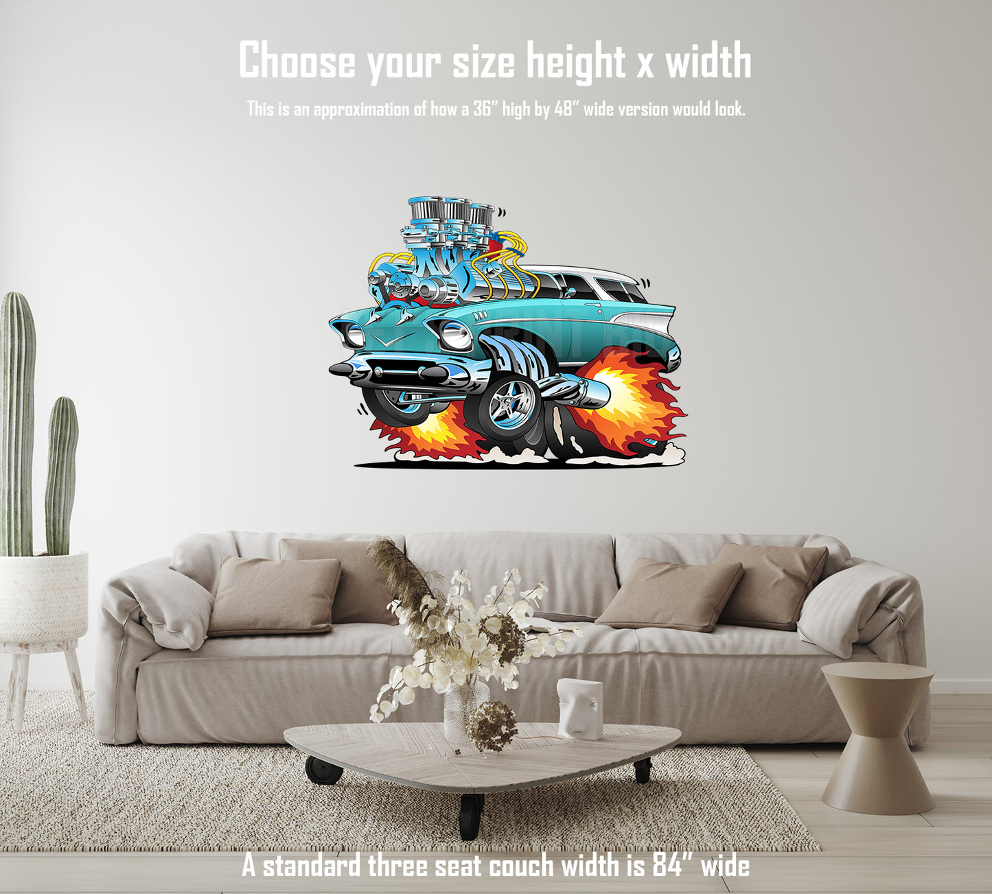 Car Art 57 Nomad Cartoon Hotrod 2 Wall Decal
