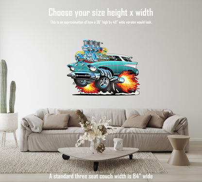 Car Art 57 Nomad Cartoon Hotrod 2 Wall Decal