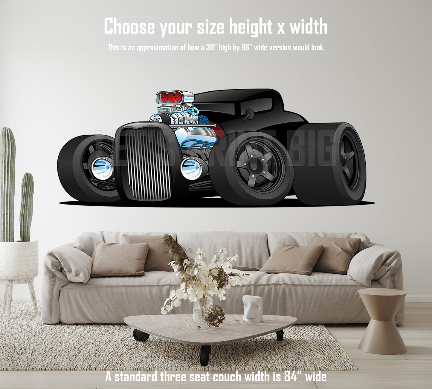 Car Art Cartoon Hotrod 6 Coupe Wall Decal