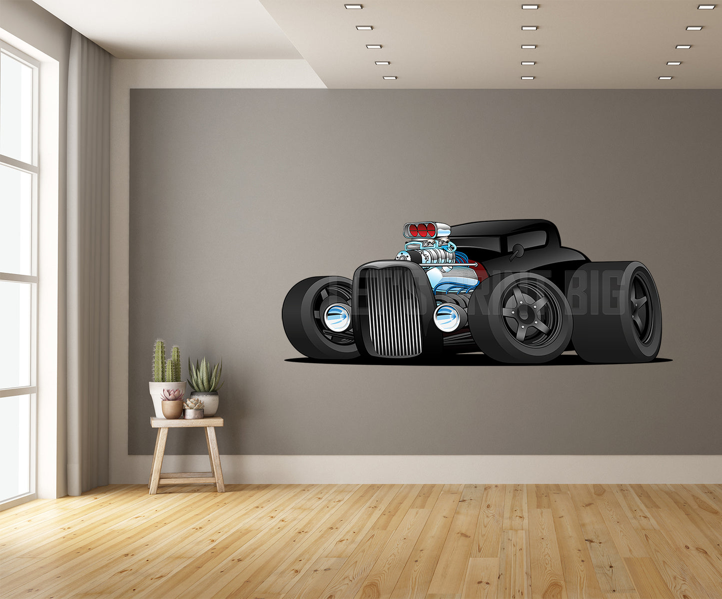 Car Art Cartoon Hotrod 6 Coupe Wall Decal