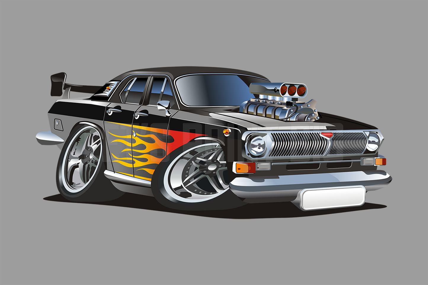 Car Art Cartoon Hotrod 8 Wall Decal