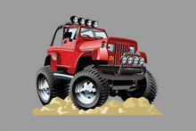 Car Art Cartoon Jeep Wrangler 4x4 Wall Decal