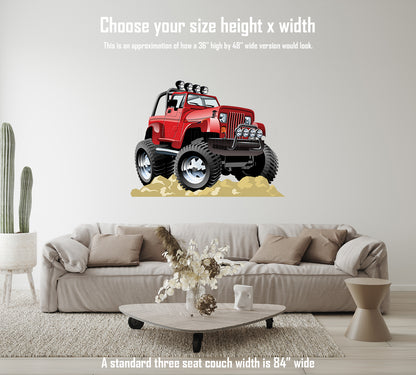 Car Art Cartoon Jeep Wrangler 4x4 Wall Decal