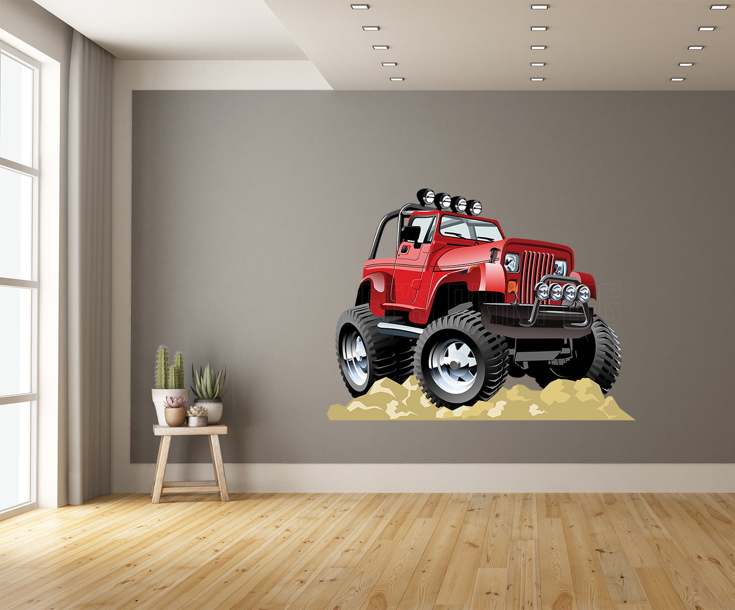 Car Art Cartoon Jeep Wrangler 4x4 Wall Decal