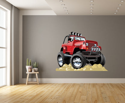 Car Art Cartoon Jeep Wrangler 4x4 Wall Decal