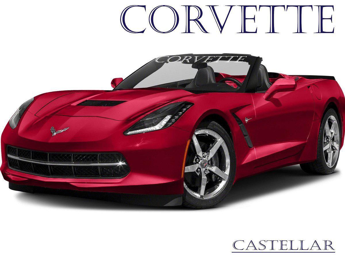 Windshield Decal "CORVETTE" Banner Visor Sticker Choose Your Font - Let's Print Big