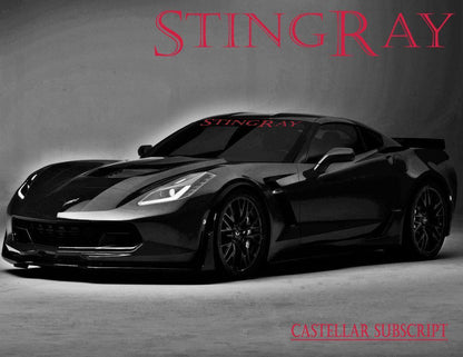 Windshield Decal "STINGRAY" Corvette Banner Visor Sticker Choose your font - Let's Print Big