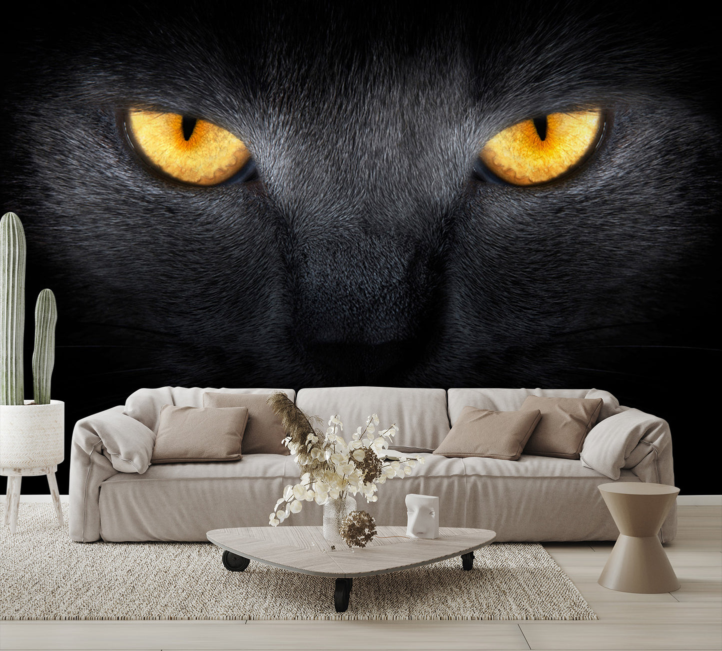 Cats Eyes in the Dark Wall Mural