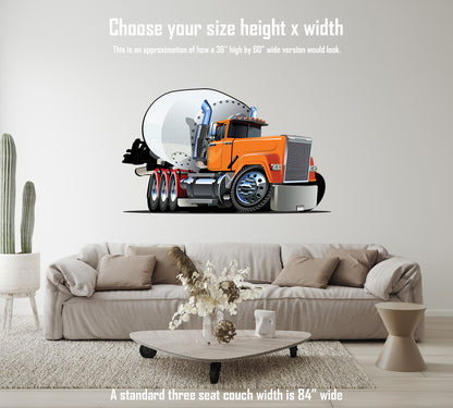 Car Art Cement Truck Cartoon Wall Decal