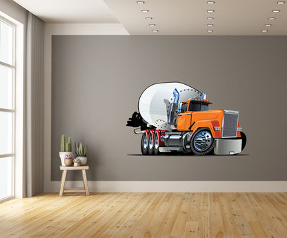 Car Art Cement Truck Cartoon Wall Decal