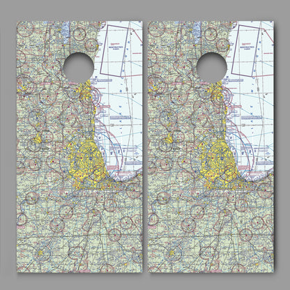 Chicago VFR Aeronautical Chart Design Cornhole Decal Wrap