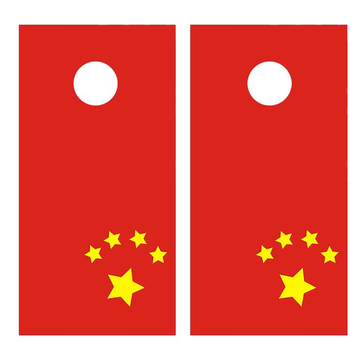 Flag of China Cornhole Decal Wrap