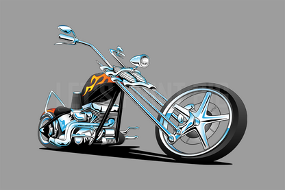 Car Art Chopper Motorcycle Vector Wall Decals
