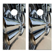 Motorcycle Cornhole Chrome Pipes Decal Wrap Sticker - Let's Print Big