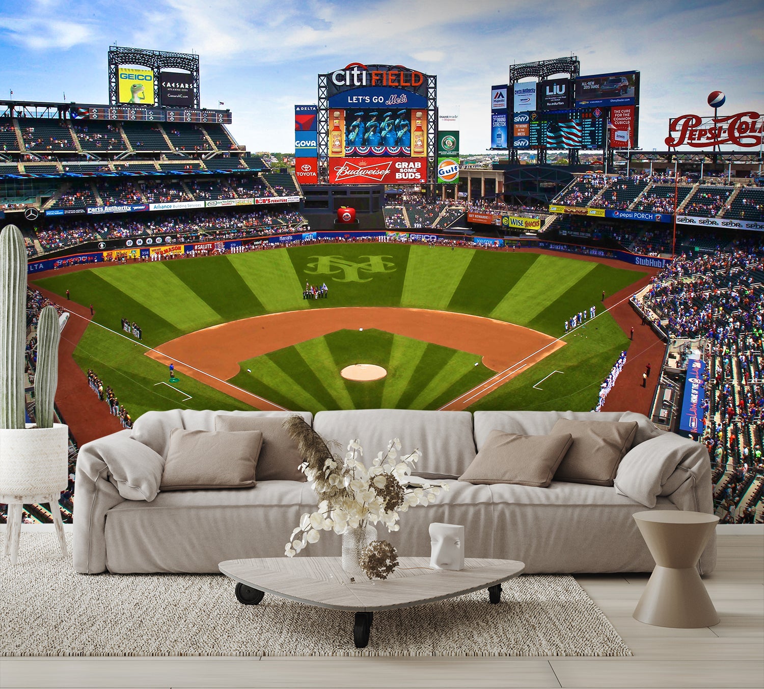 Citi Field Baseball Diamond Field Custom Designed Wallpaper