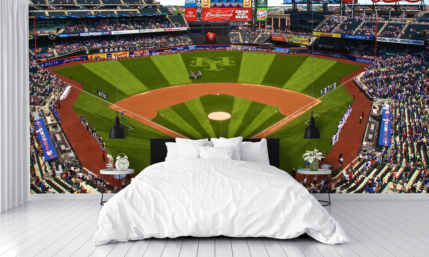 Citi Field Baseball Diamond Field Custom Designed Wallpaper
