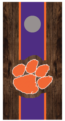 Clemson Paw Cornhole Board Decal Wrap