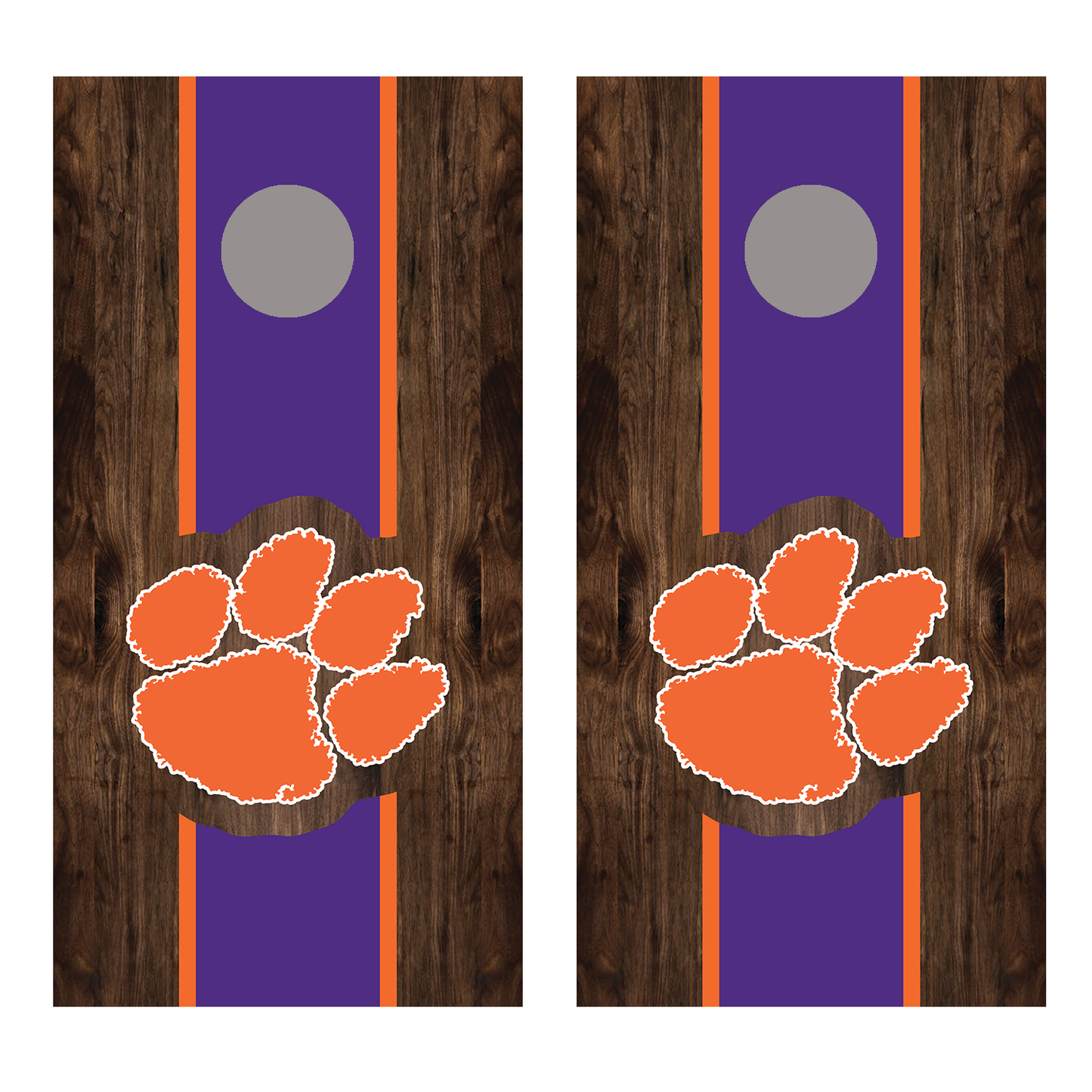 Clemson Paw Cornhole Board Decal Wrap