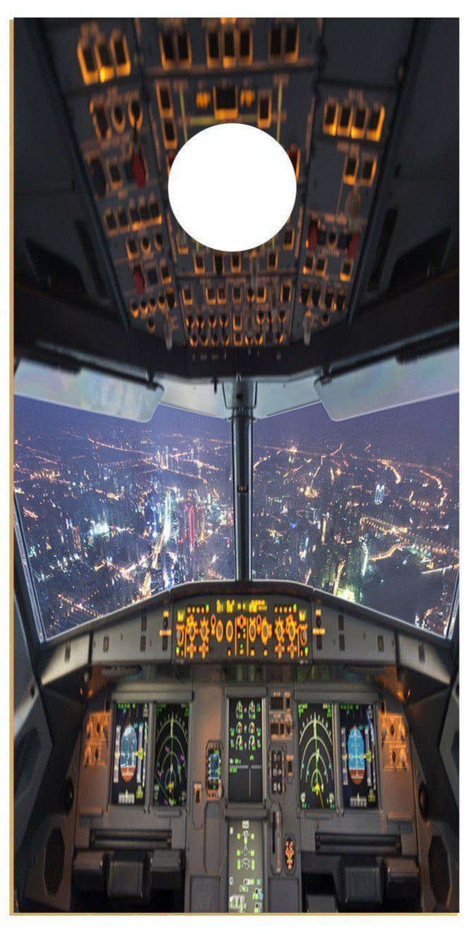 Airplane Cockpit View Corn hole wrap airplane Decal Wrap