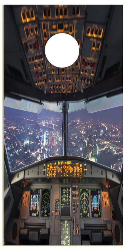 Airplane Cockpit View Corn hole wrap airplane Decal Wrap