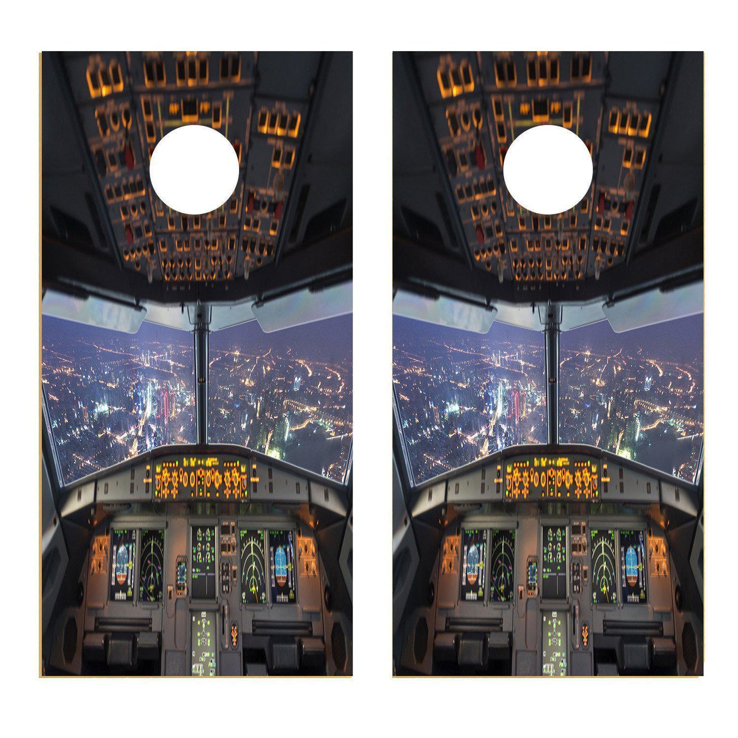 Airplane Cockpit View Corn hole wrap airplane Decal Wrap