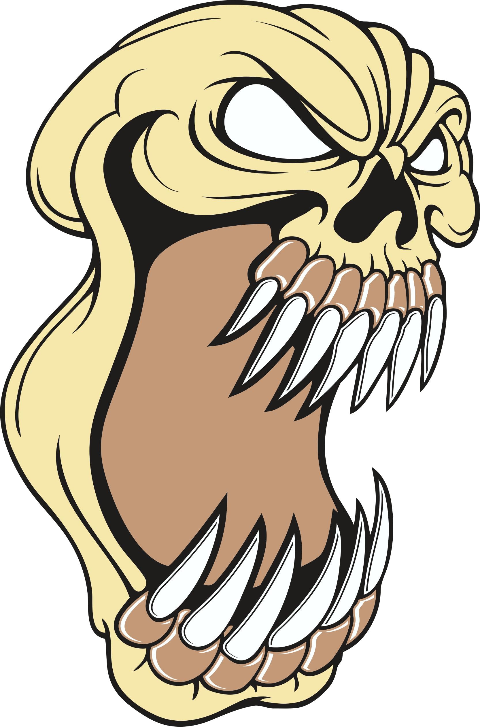 Skull Big Teeth color decal stickers - Let's Print Big
