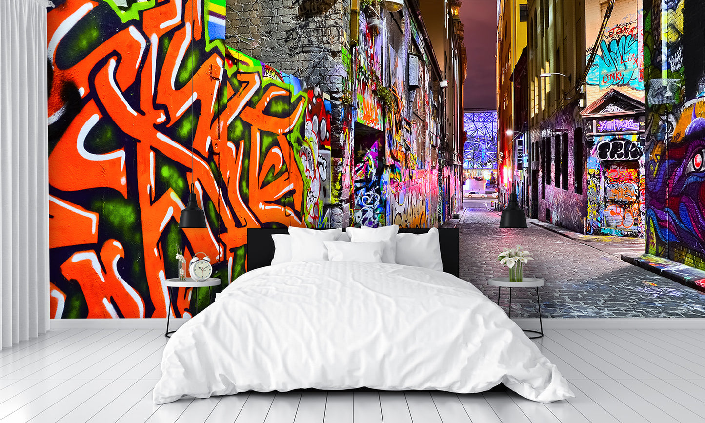 Colorful Graffiti Artwork in Melbourne Wall Mural