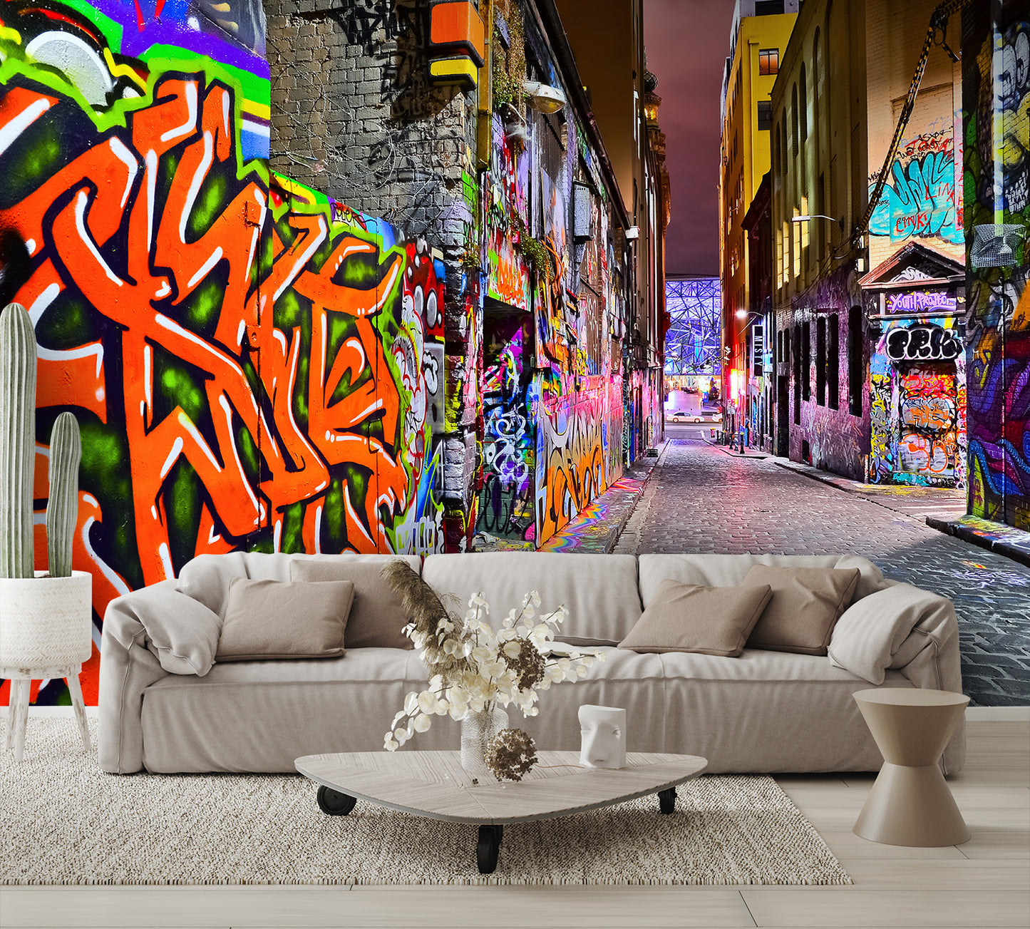 Colorful Graffiti Artwork in Melbourne Wall Mural