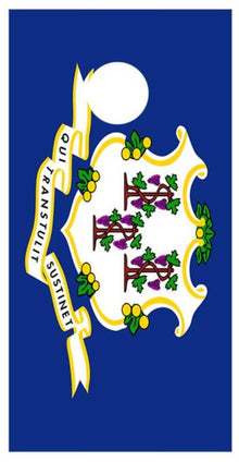Flag of Connecticut Cornhole Decal Wrap